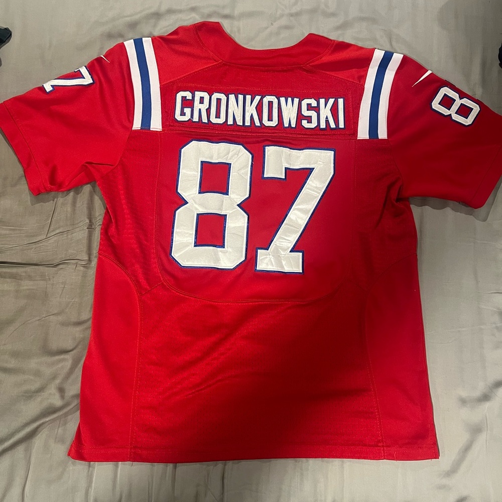 Gronkowski New England Patriots authentic stitched Nike Red jersey size 48